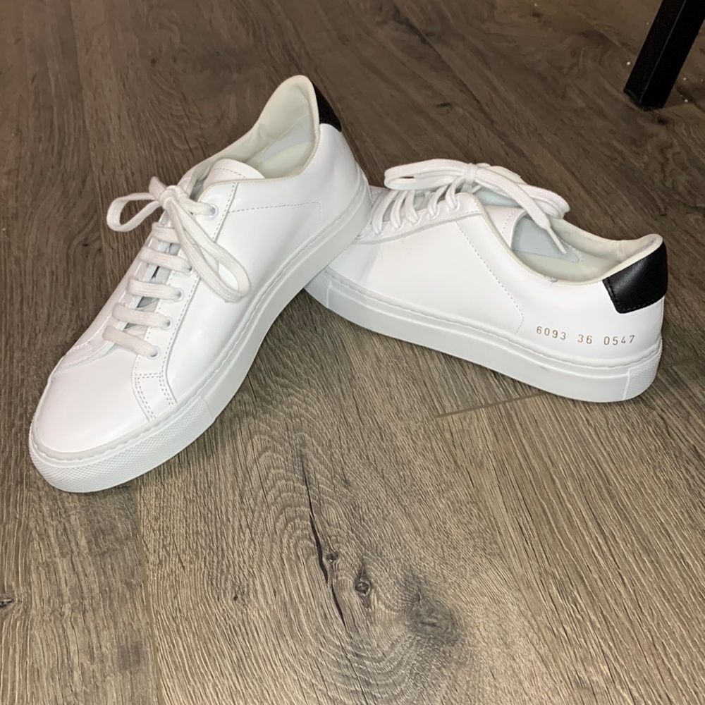 Common Projects White and Black Sneakers